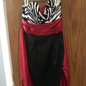 Strapless Black Dress with Fun Print